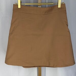 Express Classic A-Line Mini Skirt - Camel Brown Tan - 4